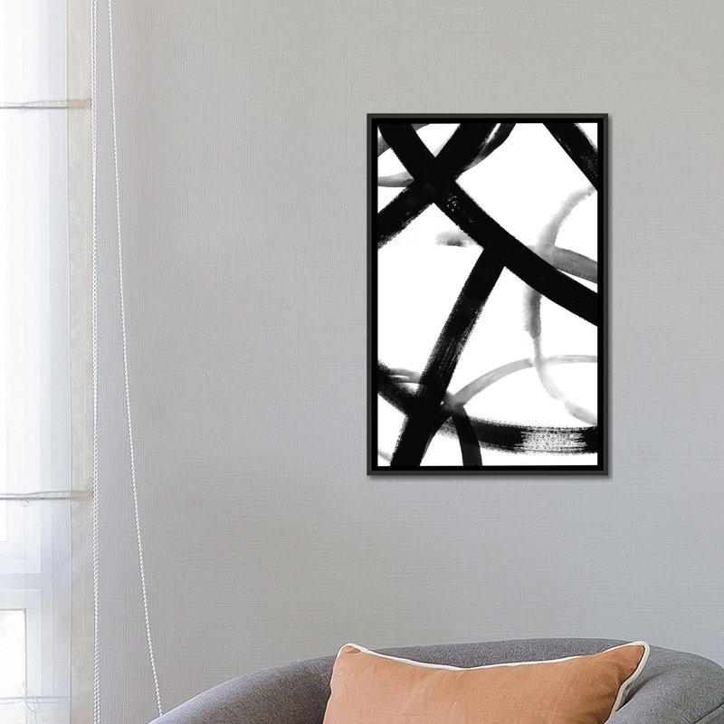 « monochrome ondulation ii », impression sur toile, H 26 po x l 18 po x P 1,5 po, Toile avec cadre noir, Pas de tapis