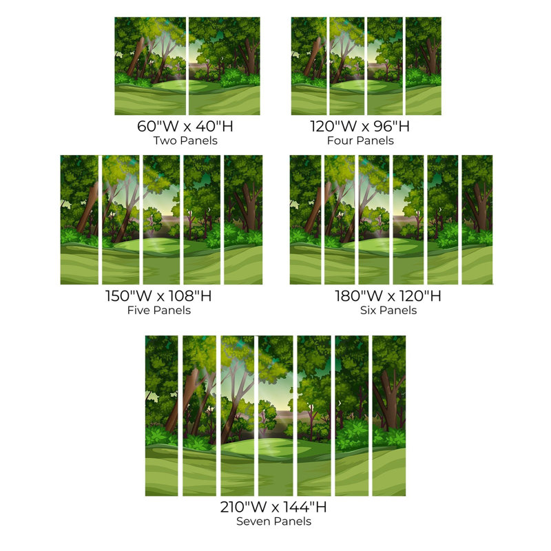 Murale pelez et collez de qualité supérieure - Forêt enchantée, L 120 po x l 180 po