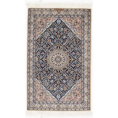 Persian Classic One-of-a-kind Hand-Knotted New Age Navy Blue/Beige 3'3"" x 5'3"" Area Rug -  Pasargad NY, D09513a