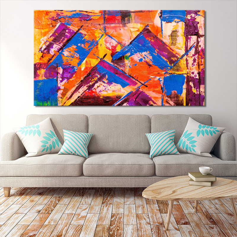Patchwork Abstract - Wrapped Canvas Art Prints, 31cm H x 51cm W x 2cm D