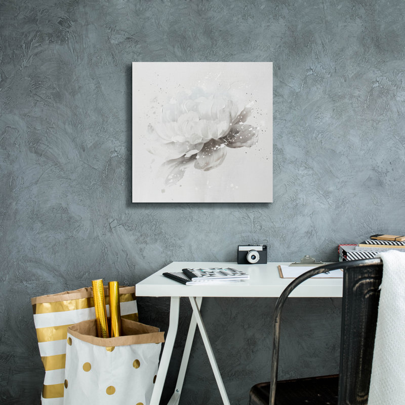 «White Peony» par Svetlana Aleynikova, art mural sur toile, H 18 po x l 18 po