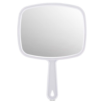 Miroir à main avec poignée, taille moyenne, paquet de 3, miroir en verre à une face pour le rasage, le maquillage et le toilettage, conception classique