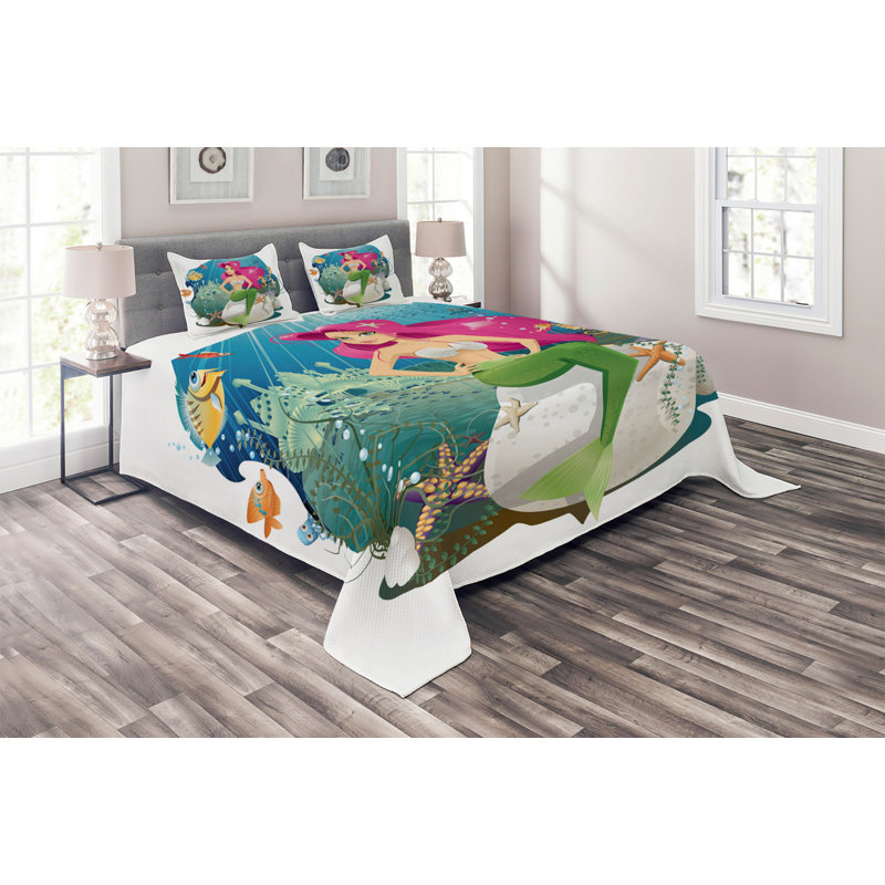 Polyester Coverlet, King Bedspread + 2 Shams