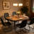 55.1'' Round Dining Table Set, Modern Kitchen Table for 4-6 Person, Steel Legs, Pedestal Dining Set with Dining Chair, Saving Space-115296624-122499343-115296621