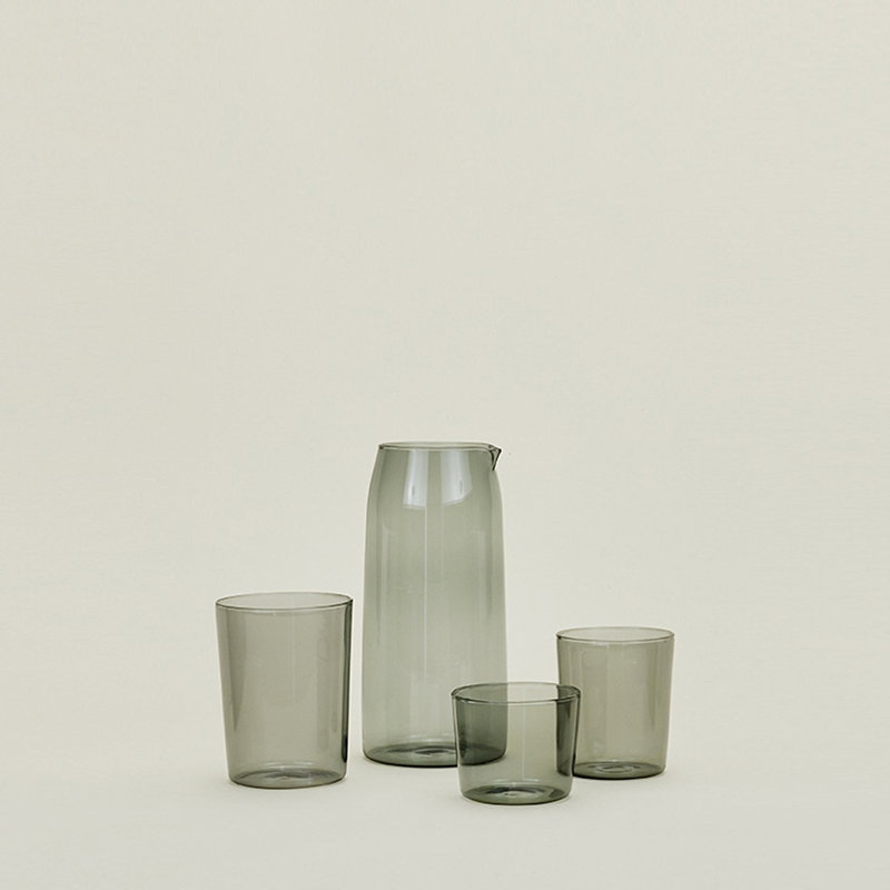 52oz Smoke Glass Pitcher with Retro Flair