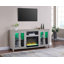 Meuble télé/console avec foyer Emerson de 70 pouces, chauffage et éclairage DEL, gris pâle