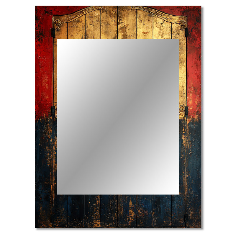 Dreams - porte de grange décorative dorée, miroir traditionnel, 40 po x 30 po