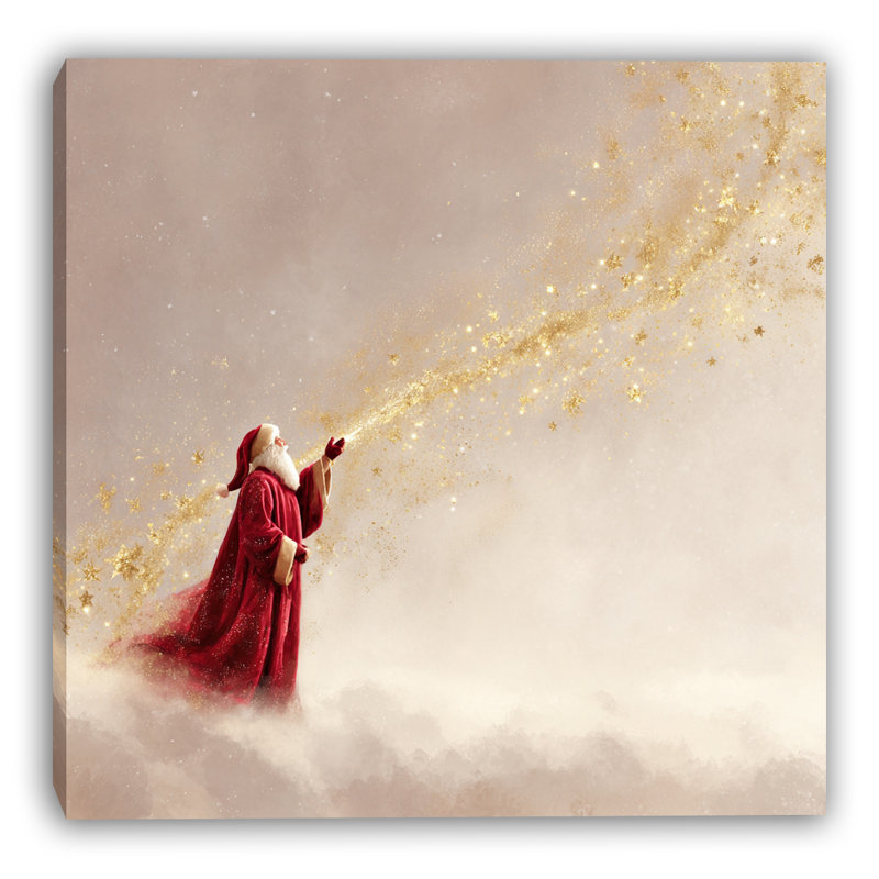«Santa in Golden», art mural sur toile tendue