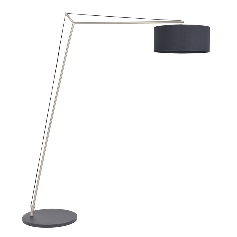Meggan 160cm Arched Floor Lamp, Matt Nickel