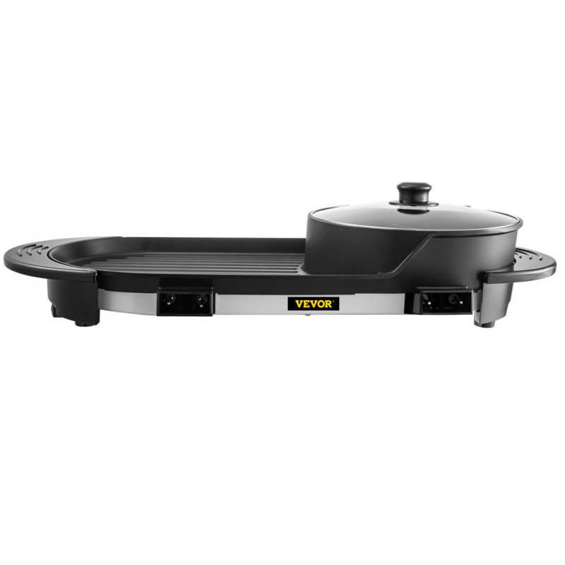 Barbecue 2 en 1 et hot pot avec diviseur, poêle électrique en alliage d'aluminium