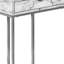 24" Gray White and Silver Faux Marble and Iron End Table With Drawer