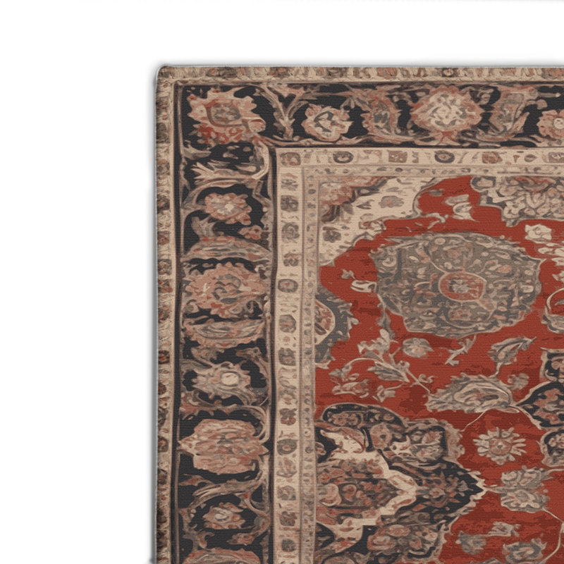 Tapis d'intérieur et d'extérieur brun Persian, Rectangulaire 8 pi x 10 pi