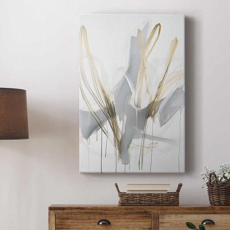 Série ABSTRACT DCCLV III - Toile tendue avec châssis Premium - Prêt à être accroché, H 48 po x l 32 po