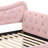 Twin Size Daybed With Pink Upholstery And Trundle, Contemporary Bedroom Desirable Option, Velvet Fabric, Classy Rolled Arms Upholstered Appealing Quality, Soft Upholstery, Graceful Arm Trim