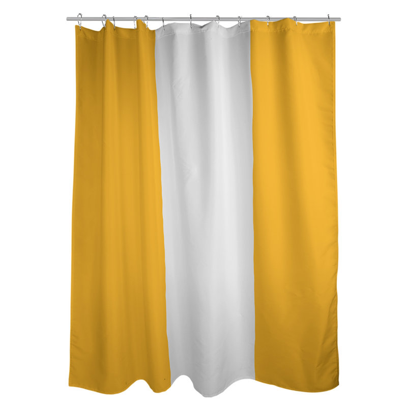 Rideau de douche rayé Boston, Jaune / Blanc / Jaune, Non