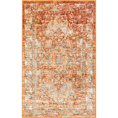 Tapis traditionnel orange Marjelle