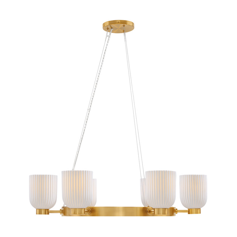 Isla Blanca 6-Light Chandelier in Warm Brass by Breegan Jane
