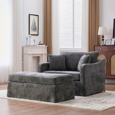 Fauteuil d'appoint rembourré en chenille 43,9 po Chenquesta