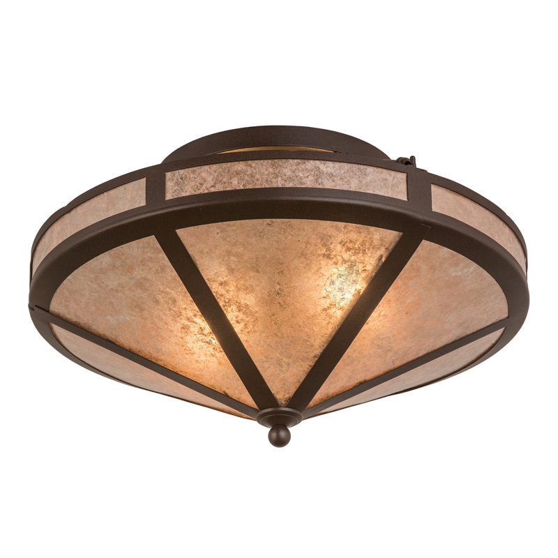 Craftsman Prime 2 - Light Semi Flush Mount, 13" H x 22" W x 22" D, Cafe Noir, Silver Mica