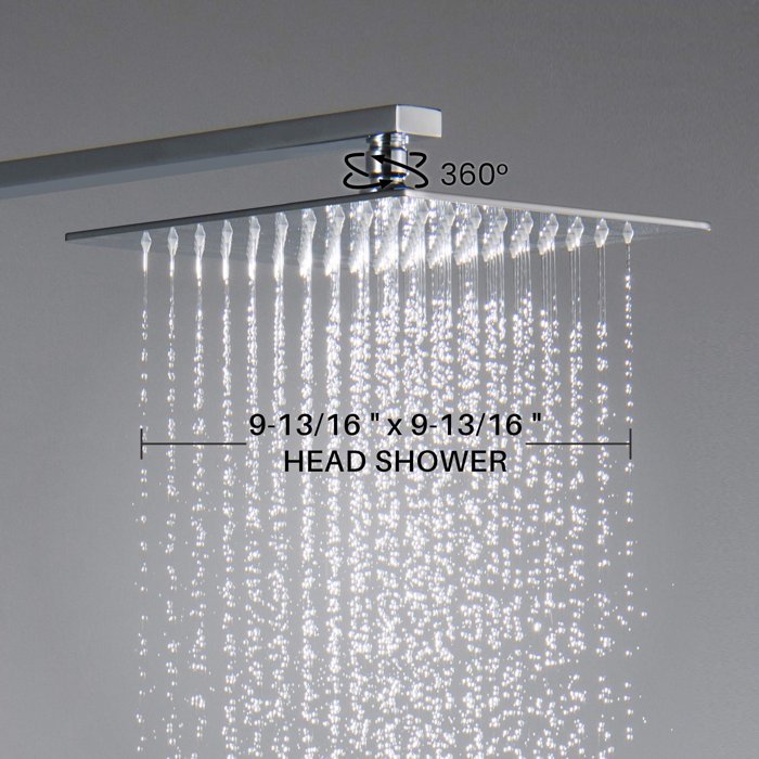 KIBI USA Pressure-Balanced Complete Shower System with Rough in-Valve ...