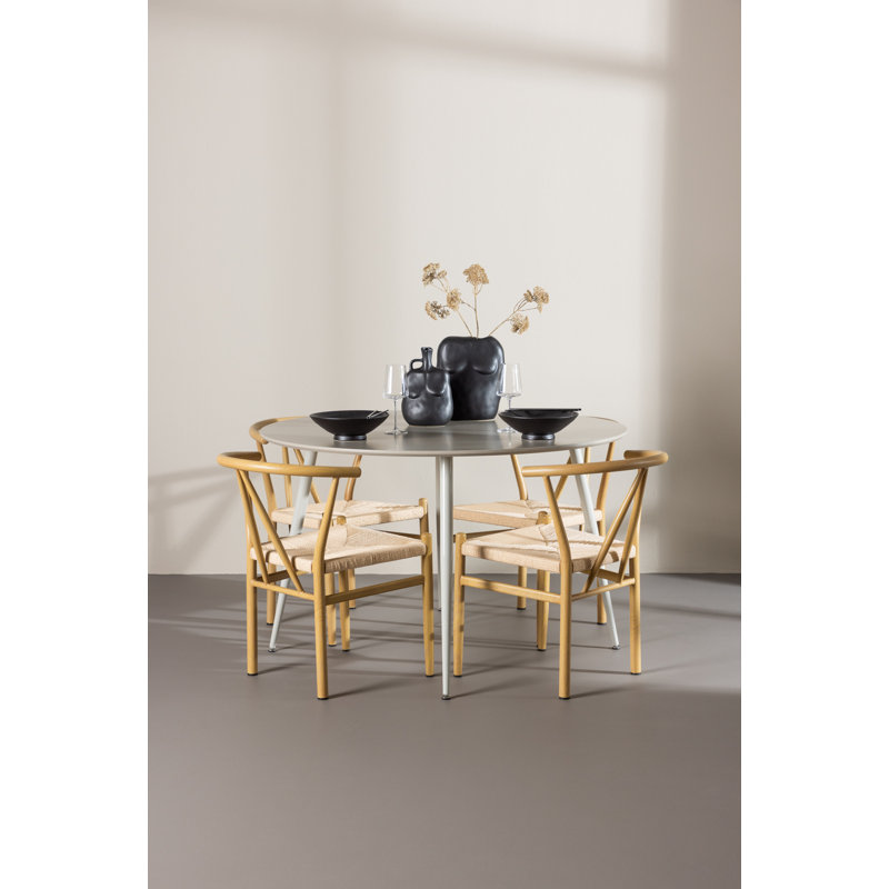 Blount 4 - Person Dining Set, Beige, Beige