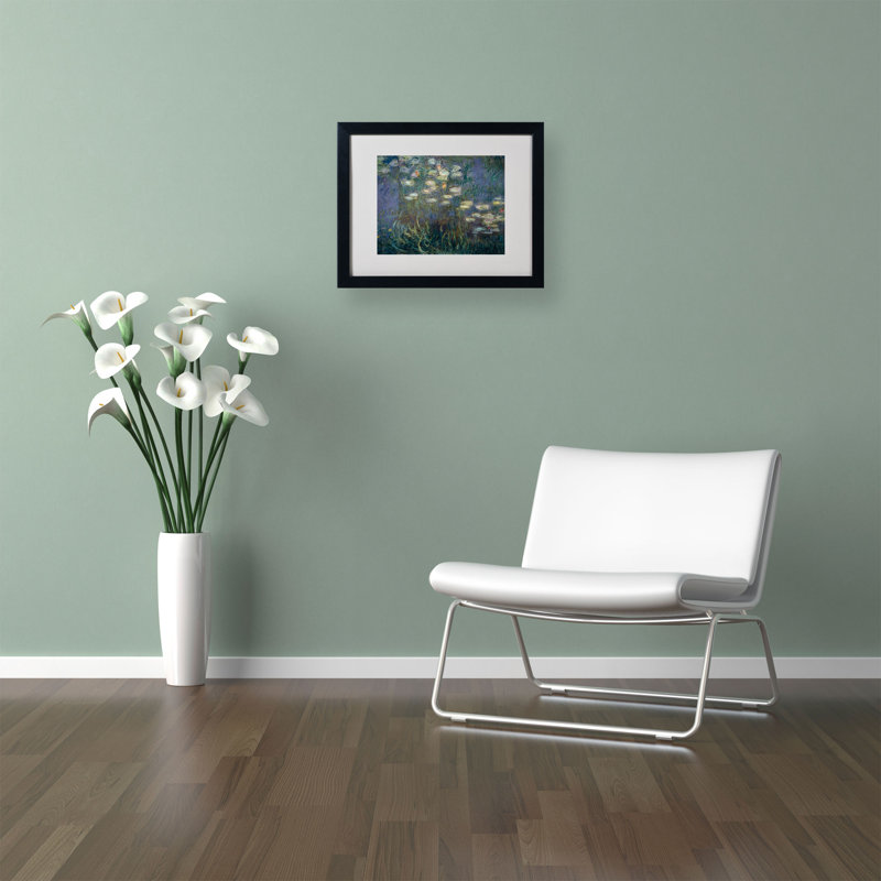 Claude Monet Water Lilies Framed Canvas Art in Black Frame