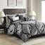 Literie 6 pièces avec coussins brodés - courtepointe noire 10,47 lb-122457444-122457445