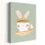 Cute Bunny Sailor Peaceful Whimsical Contemporary Rabbit Forest Wall Art Print by Mathieu - Wrapped Canvas Print-233444595