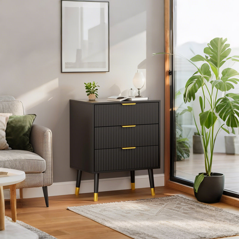 59.9cm W 3 - Drawer Chest of Drawers, Black