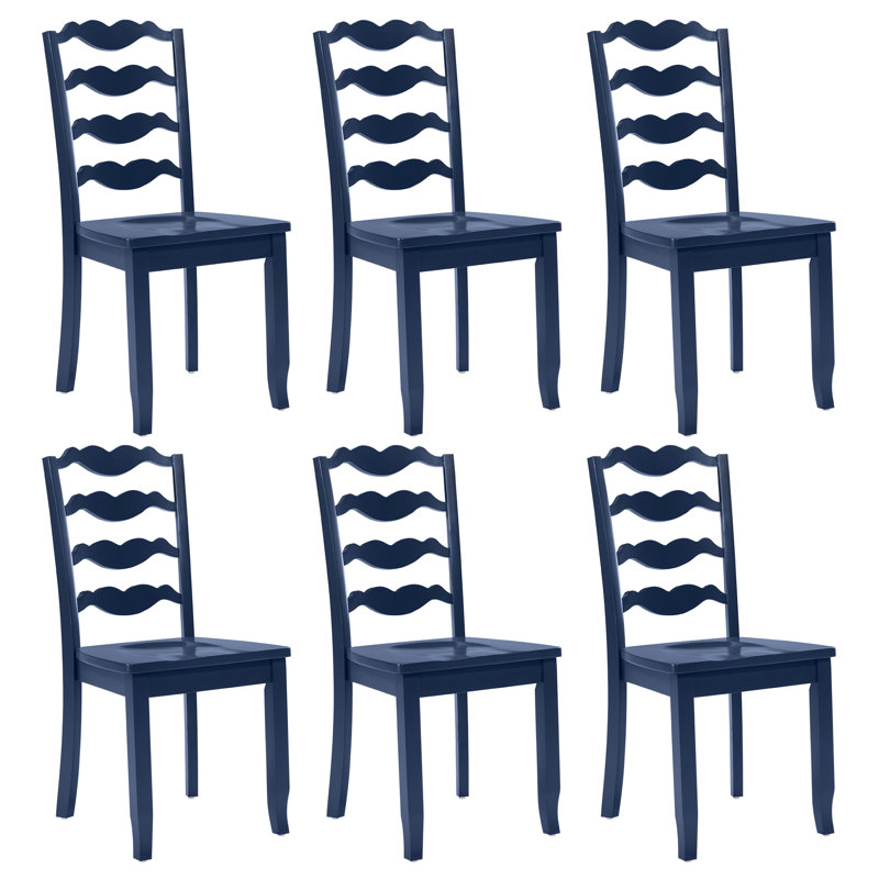 Chaise d'appoint de style campagnard en bois massif 36 po, 6, Bleu