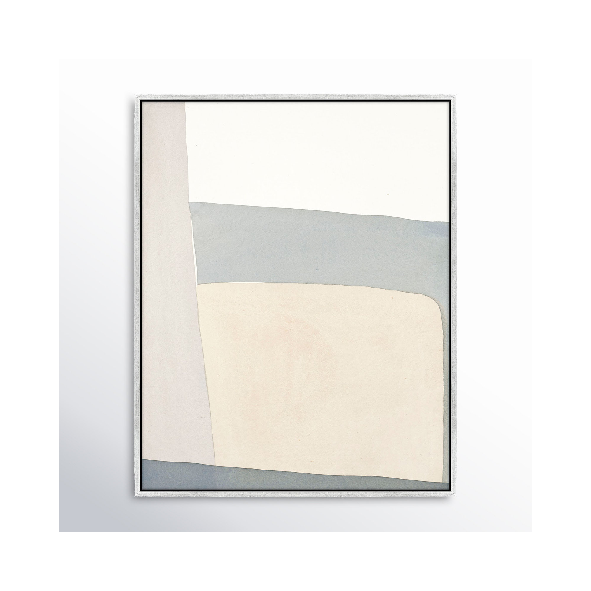 Simple Grey by Julia Balfour, 30" H x 24" W x 1.4" D, Silver Framed Canvas