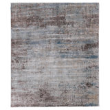 Exquisite Rugs Vintage Heirloom Handmade Handloomed Bamboo Silk Gray/Brown/Blue Area Rug