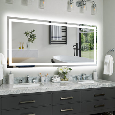 60X28 Inch Frameless LED Bathroom Mirror,Smart Mirror