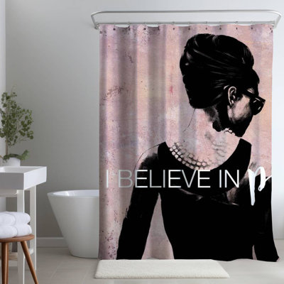 Shower Curtain FI17 – Polyester Shower Curtain, Dye Sublimation Print, 71" W × 74" L