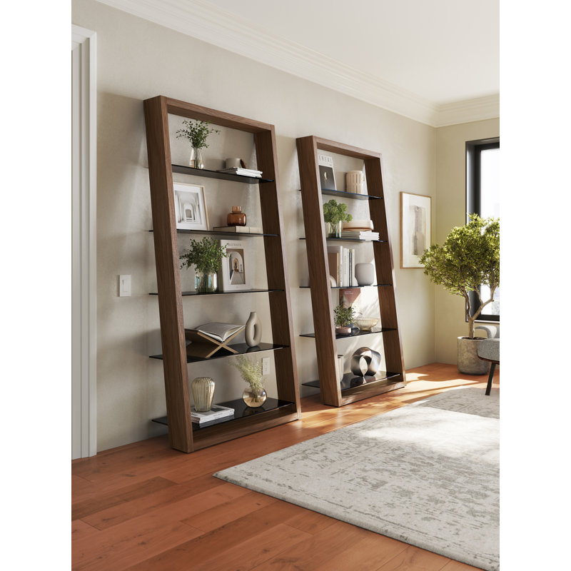Eileen Blanc 74" H x 34.25 W Ladder Bookcase, Walnut
