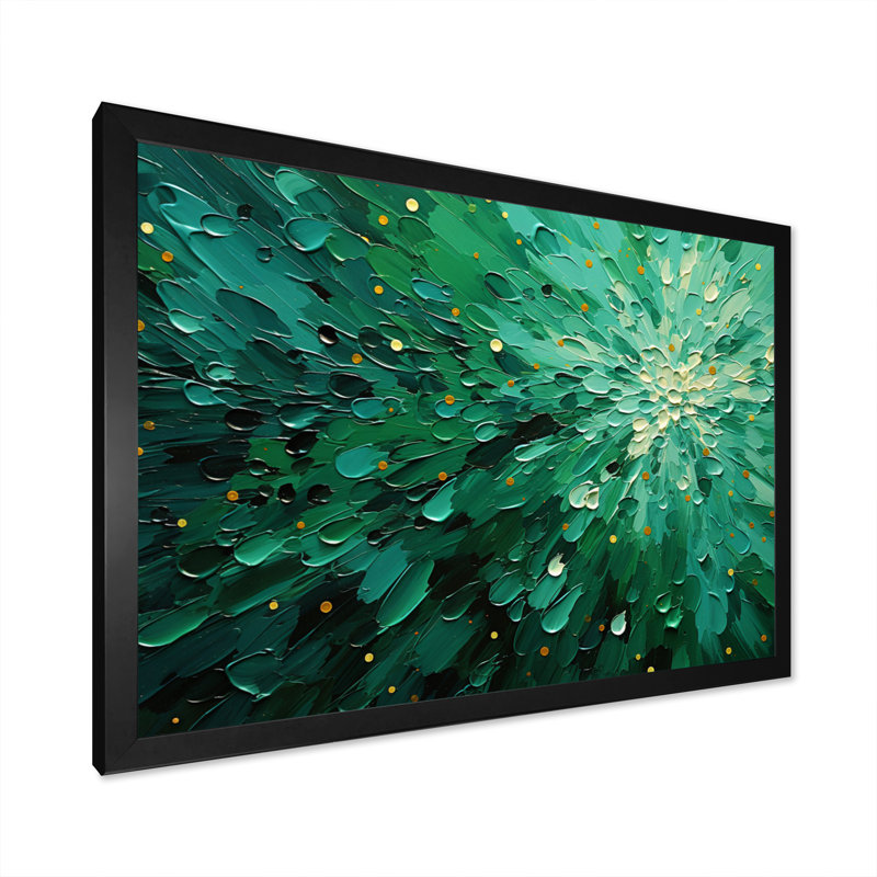 Décoration murale Emerald Euphoria II - Paysages abstraits, Cadre photo unique, H 16 po x l 32 po, Noir