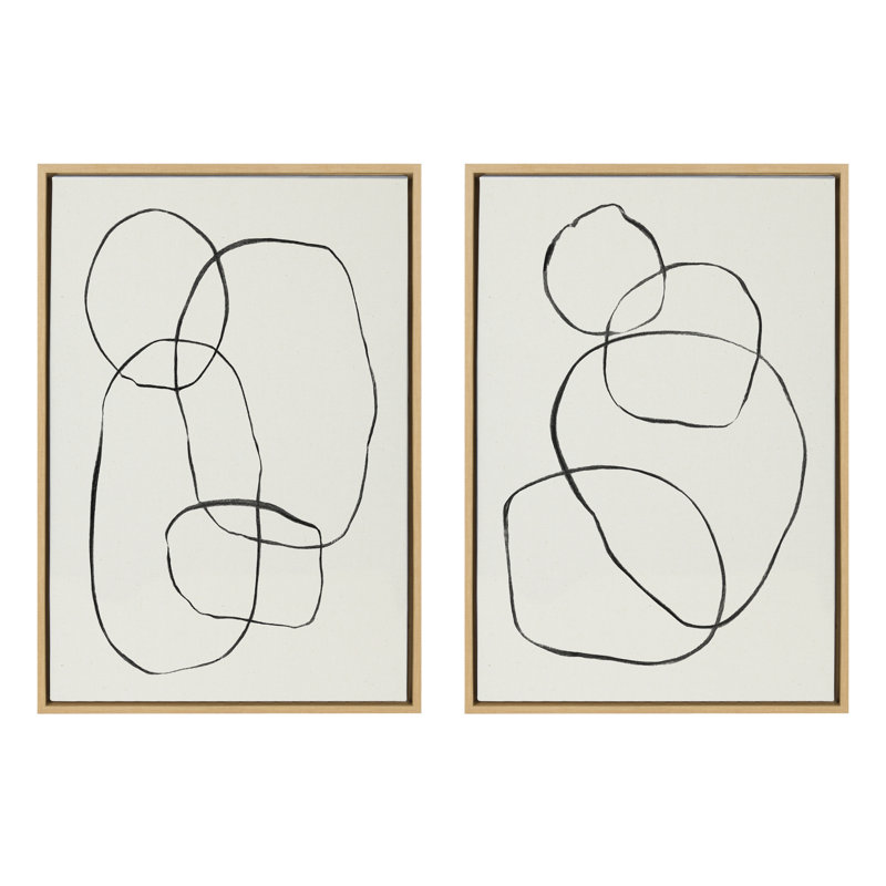 Ensemble d'art mural sur toile 871 cercles modernes et 869 Going in Circles par Teju Reval, H 33 po x l 23 po x P 1,62 po