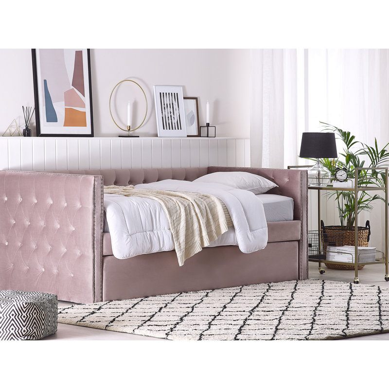 Yuri Upholstered EU Single - 90 X 200 Cm Bed, Pink