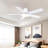 52" Flush Mount Ceiling Fan With Lights And Remote Control, Reversible And 5 Dual-sided Blades-498187542