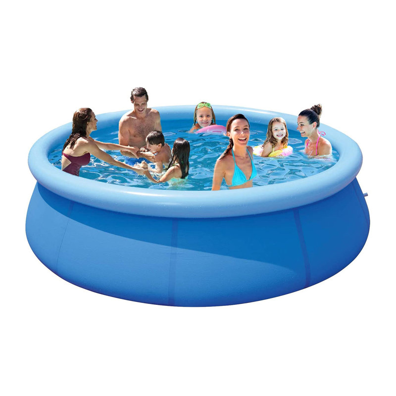 Piscine gonflable en plastique 2,6 pi x 12 pi Aike Home, Bleu clair, 2,5 pi x 10 pi