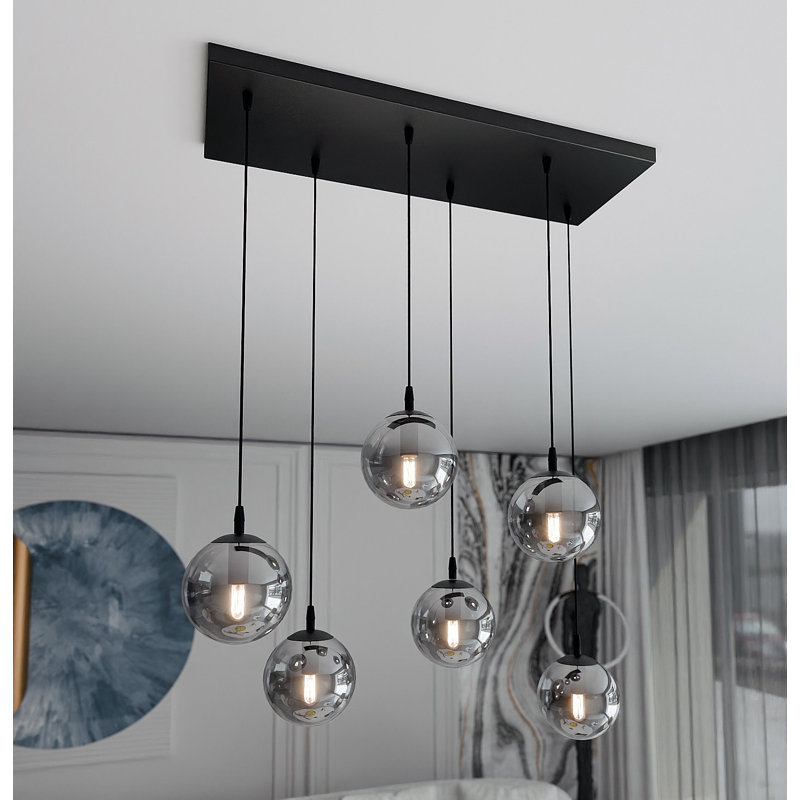 Cadesha 6 - Light Black Cluster Pendant, Graphite