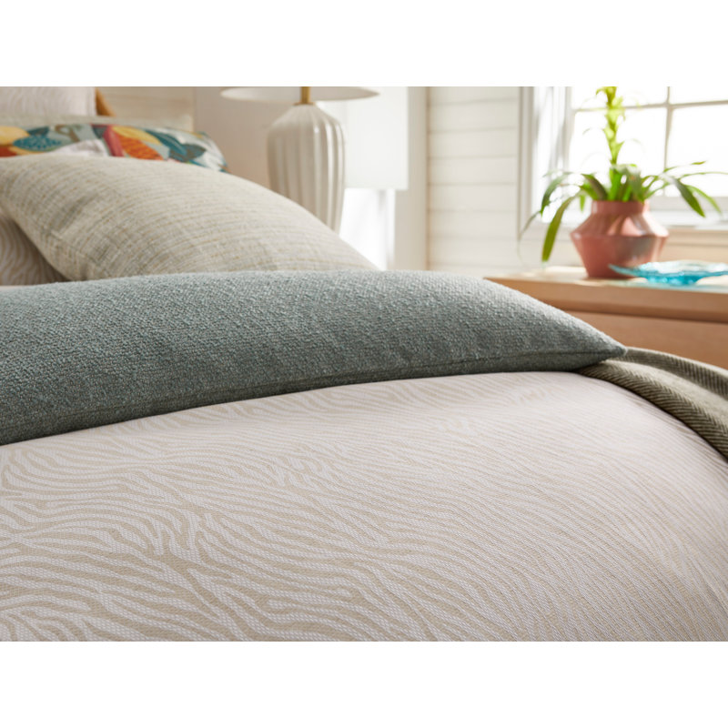 Paradise Duvet Set – Wheat Cotton and Linen | 1 Duvet Cover + Euro Shams | Inserts Not Included