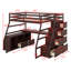 Lit mezzanine avec 7 tiroirs, 2 tablettes et un bureau-734526421