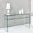 Glass Console Table, Transparent Tempered  Glass Console Table With Rounded Edges Desks, Sofa Table