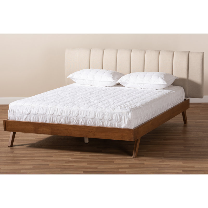 Lit plateforme tapissier Cirencester, Grand, Beige clair