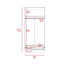 Armoire 180, deux tablettes, porte double, tringle en métal, un tiroir