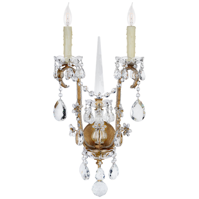 Ralph Lauren Alessandra 2 Light Large Candle Wall Light, Gilded Iron