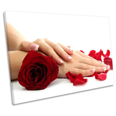 Nail Salon Red Roses Beauty - Wrapped Canvas Print