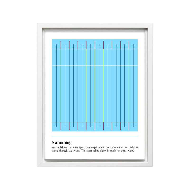 Natation définition, Poster, White Framed, 11"H x 14"W