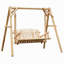 Banc de balançoire en bois 2 places, conception ergonomique, structure en «A», stable et antidérapant, balançoire de jardin en bois massif